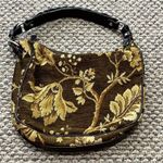 Talbots Brown/Gold Floral Tapestry Hobo Shoulder Bag Leather Strap Photo 0