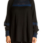 Free People Black Blue Bohemian Sweater Photo 0