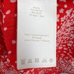 Boden Blouse Red White Flowers‎ VNeck Lightweight Long Sleeve Size 8 New Photo 4