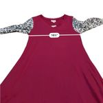 LuLaRoe  NWT Emily Dress‎ Long Sleeve Women’s Size XXS Burgundy Black White Print Photo 5