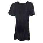 ZARA Women's Black V-Neck Flutter Sleeve Mini Dress Casual Spring Photo 2