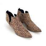 Lulus Marca Vegan Tan and Black Cheetah Print Cutout Slip On Ankle Booties Photo 3