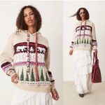 Free People NWT LUTZ FAIR ISLE OVERSIZED HOODIE JACKET TOP, SIZE S, MSRP $268 Photo 2