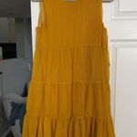 Glam  Gold A Shaped Dress with Ruffles Photo 0