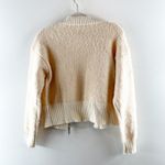 On 34th Boucle Double Zip Up Long Sleeve Cozy Bomber Jacket Cream Ivory XS Photo 3