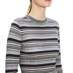 Theory  Striped Rib Knit Top in Washable Silk Photo 4