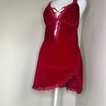 Y2K Red velvet lace babydoll dress with adjustable straps size L Size L Photo 3