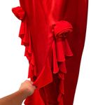 Miss Circle Talia Red Satin Lace Corset Maxi Dress Medium Photo 7