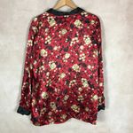 Impressions Vintage Oriental Floral Satin Long Sleeve Lounge Pajama Shirt XL Photo 7