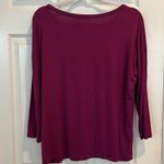 August Silk  Purple 3/4 Sleeve Blouse w/ Gems and Pearls Size Large Photo 1