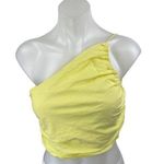 ZARA Yellow Sleeveless One Shoulder Cami Camisole Ruched Crop Tank Top Size M Photo 0