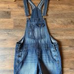 LEI Shortalls Jeans Indigo Denim Button Buckle Size M 100% Cotton Blue Size M Photo 0