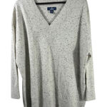 Lands' End Women's 1X 100% Cashmere V-Neck Sweater Flecked Off-White NWOT Plus Photo 0