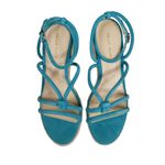 PELLE MODA Womens 8.5 Kylle Espadrille Suede Platform Wedge Sandal NEW Blue Photo 3