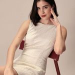 RIHOAS The Beige Boat Neck Textured Mini Dress Size XS Photo 5