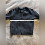 Brandy Melville  Black Ribbed Sweater Long Sleeve Top Women’s One Size EUC Photo 6