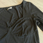 H&M  Crop Top Womens Teens Medium Divided Long Sleeve Black Photo 2