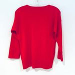 New York & Company Kiss Me Crewneck Sweater Women's XS Red Sequin Mistletoe Photo 3