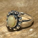 Sterling Silver Natural Ethiopian Opal Flower 925  Ring Photo 3