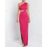 Michael Costello x REVOLVE Decker One Shoulder Cut-Out Jersey Gown, Red, Small Photo 2