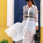 ZARA white polkadot slip dress Photo 0