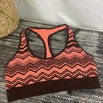 Lululemon  Orange & Black Chevron Print Sport Athletic Crop Bra Top 4 Photo 0