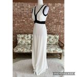 Karl Lagerfeld  Ivory Sequin Full Leg Formal Colorblock Jumpsuit NWT 4 Photo 3