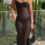 Urban Outfitters  Chiffon Black Polka Dot Maxi Dress NWT Photo 12