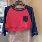 Tommy Hilfiger Ultra Soft Crop Top Pocket Tee Womens Large Vintage Red Photo 6