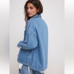 Free People Madison City Oversized Denim Jacket Medium Blue Wash Size XL NEW Photo 2