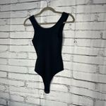 Happily Grey Black Ribbed Sleeveless Bodysuit Sz M Snap Photo 7