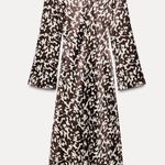 ZARA dress maxi long sleeve prints boho casual brown summer Photo 10