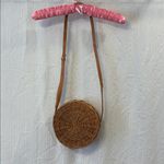 Circular Woven Crossbody Basket Bag Brown Photo 1