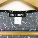 Hot Topic Constellation Tie Front Button Up Top Womens S Black Goth 90s Photo 6