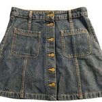 H&M Divided Denim Mini Skirt Button Front Pockets 100% cotton Sz 8 Photo 0