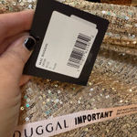 Mac Duggal Ieena 26598 Sequin Sheath Gown Champagne Nude Beige Size 2 NWT Gold Photo 5