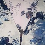 Sonoma 2X Sheer Cardigan Gray w Blue Floral Chiffon Longline Swim Kimono Photo 2