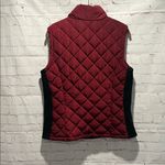 Andrew Marc  Women's Quilted Vest - Burgundy and Black Photo 2