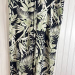 Green and Black Wide Leg Jumpsuit with Tropical Design Size 14 Photo 0