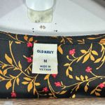 Old Navy  Dress M Black Floral Midi Boho Cottage Prairie Dark Feminine Romantic Photo 2