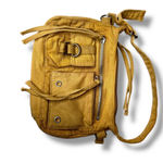 Vintage Y2K Canvas Shoulder Purse Bag Sand Beige Tan Khaki Pockets Flaps Photo 0