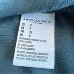 American Eagle  blue embroidered top tassel tie shirt S Photo 3