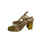 Antonio Melani Yellow Snake Print Sandals Heels Size 7.5 NEW NWOB Photo 6
