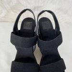 Tory Burch Black 2 Band Canvas Wedge Sandals Size 7 Photo 6