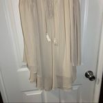 Double Zero  Tan/Cream Cold Shoulder Long Sleeve Dress M Photo 6