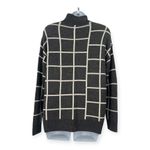 Saks 5th Avenue Saks Fifth Ave XS Wool Cashmere Mock Neck Grid Windowpane Pullover Knit Sweater Photo 2