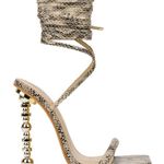 Cape Robbin 
Gold heel tie up snakeskin strappy heel Photo 1