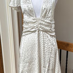 We Wore What White Asymmetrical Crystal Embellished Sundress with Tie back Photo 0