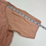 frame denim Frame Shirred V-Neck Blouse Pink Clay Women Size Medium Romantic Buttons Top NEW Photo 7