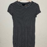 See You Monday Black & white striped dress with side slit ( M )  Photo 0